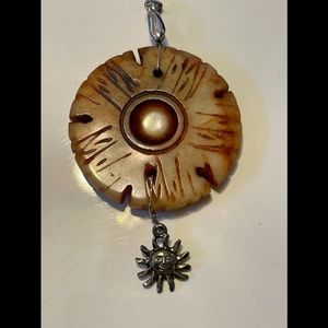 Vintage Agate Hand Carved Lotus On Both Sides...